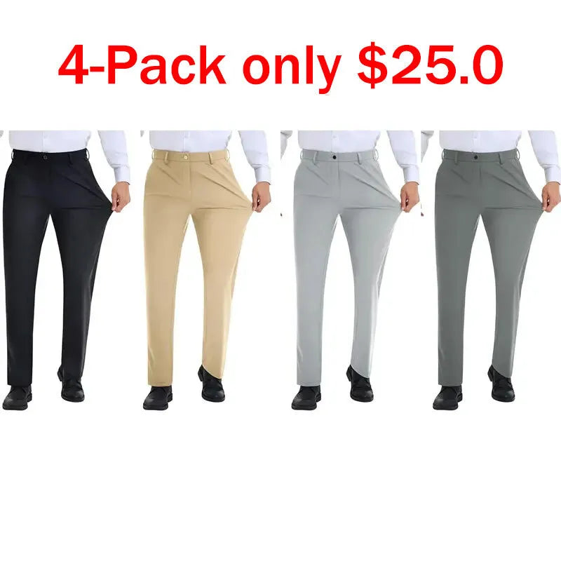 Men's Stretch Gurkha Pants Slim Fit Dress Pants