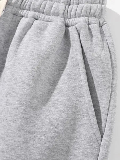 Men's Plain Two-piece Sweatsuit Set