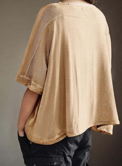 Dokotoo Summer Shirts 2025 Womens Solid T Shirts for Women Loose Oversized Tops Basic Tee