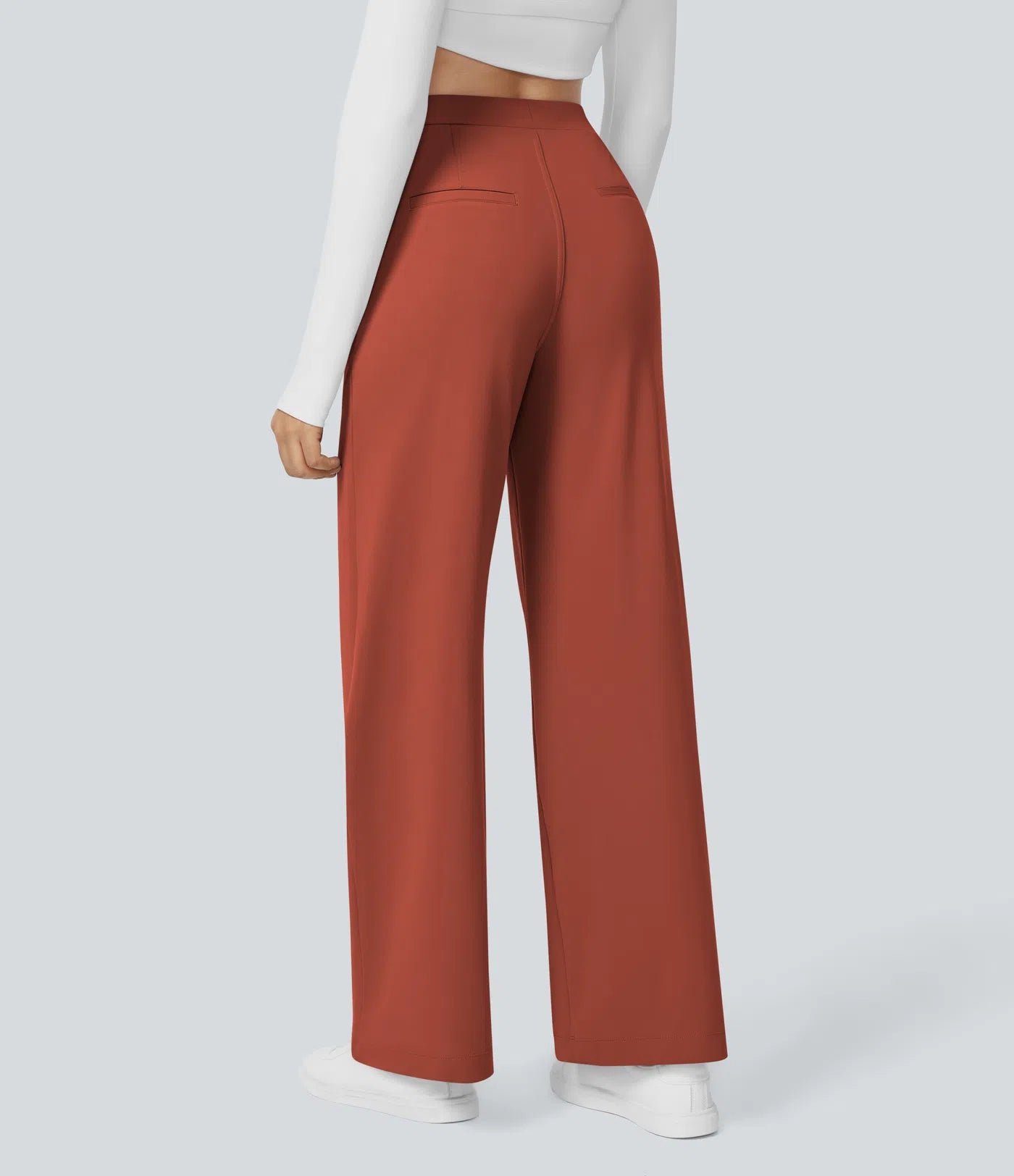 ⏰Big Spring Sale!High Waisted Side Pocket Straight Leg Work Pants