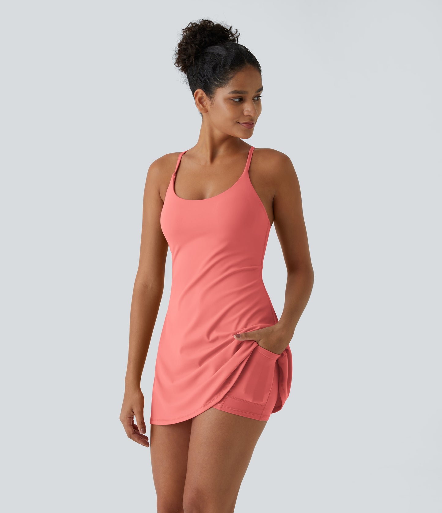 Women’s Active Dress – Cloud-Soft Breathable Tennis Dress with Pockets, Easy-On Backless Design for Yoga, Golf, and Daily Wear