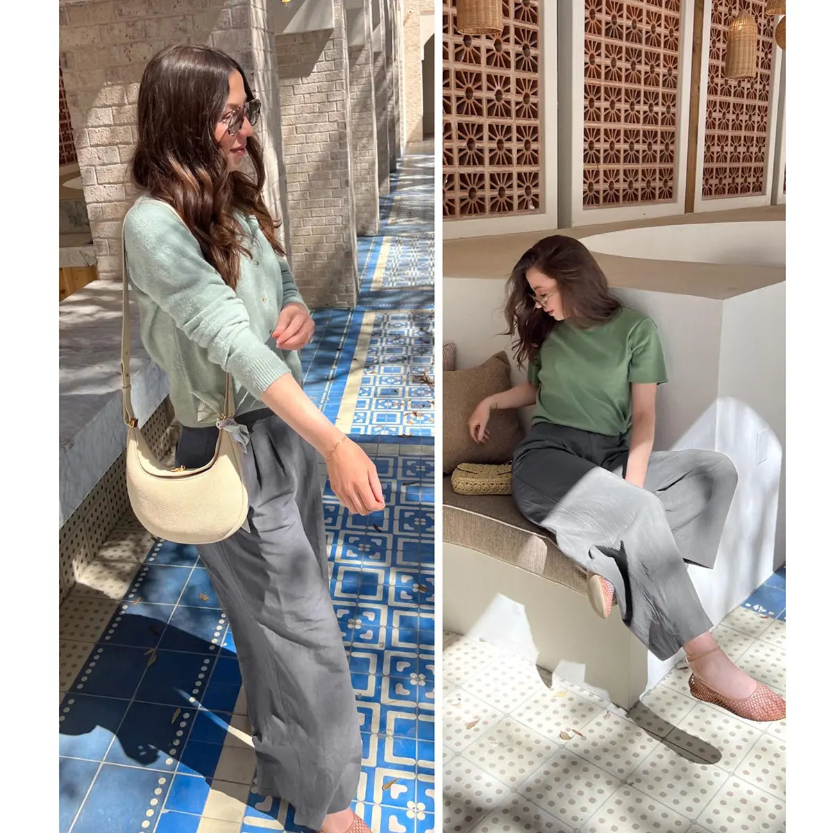 🔥Last day promotion🔥Womens Cotton Linen Pants Casual Button Up High Waisted Wide Leg Trousers Wideleg