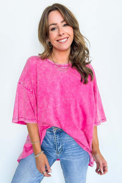 Weekend Awaits Mineral Wash Oversized Top - BACK IN STOCK