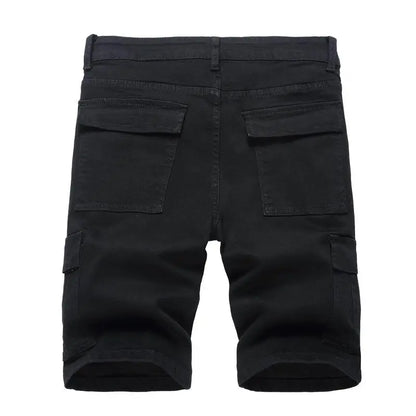Men's Stretch Ripped Denim Cotton Comfort Shorts.