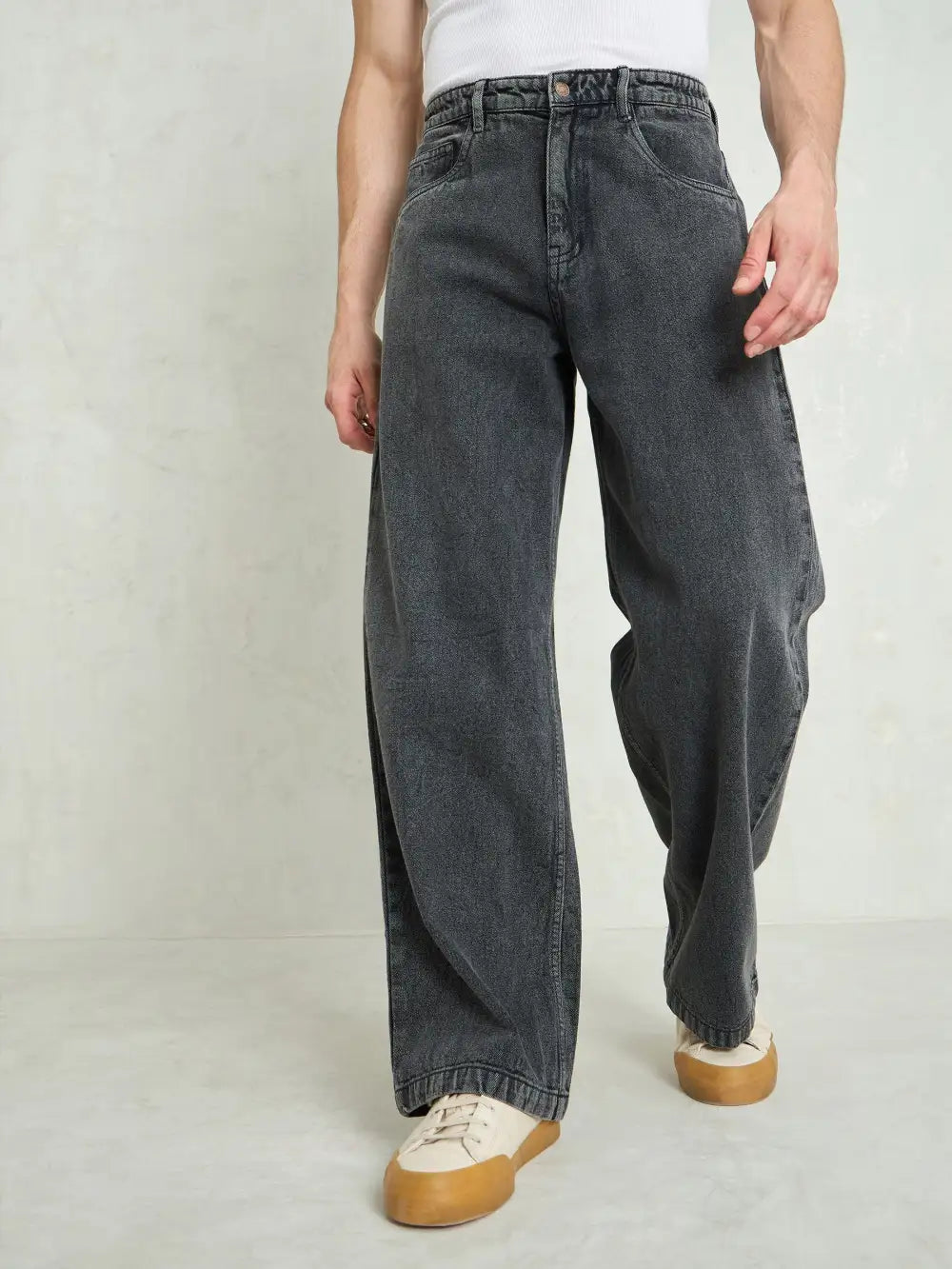Men Basic Wide Leg Jeans