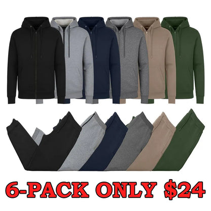 Men’s Multi Pack Fleece Zip Hoodie & Jogger Sets