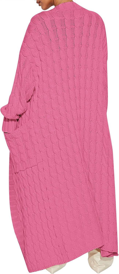 Women's Long Cardigan 2024 Oversized Coat Long Sleeve Open Cardigan Knitted Extra Long Coat Autumn Fashion Jacket Clothes