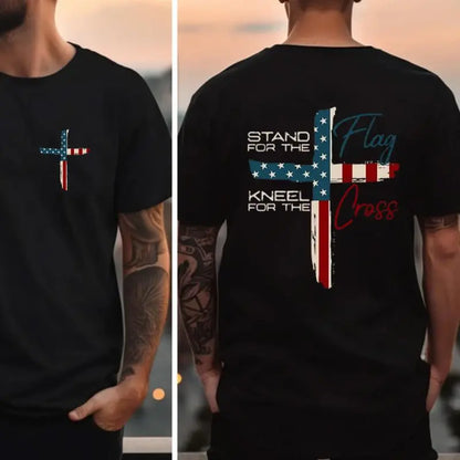 Stand For The Flag Graphic Tees for Cotton Fabric Casual Crew