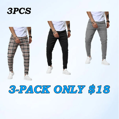 Men's Casual Slim Fit Pants Skinny Stretch Dress Slacks
