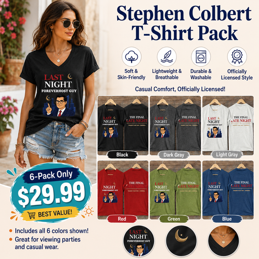 V-Neck Retro Last Night Foreverhost Guy The Final Late Night Tragedy Plus Time = Farewell Print T-Shirt