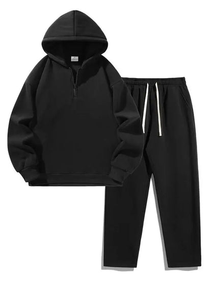 Men's Plain Two-piece Sweatsuit Set