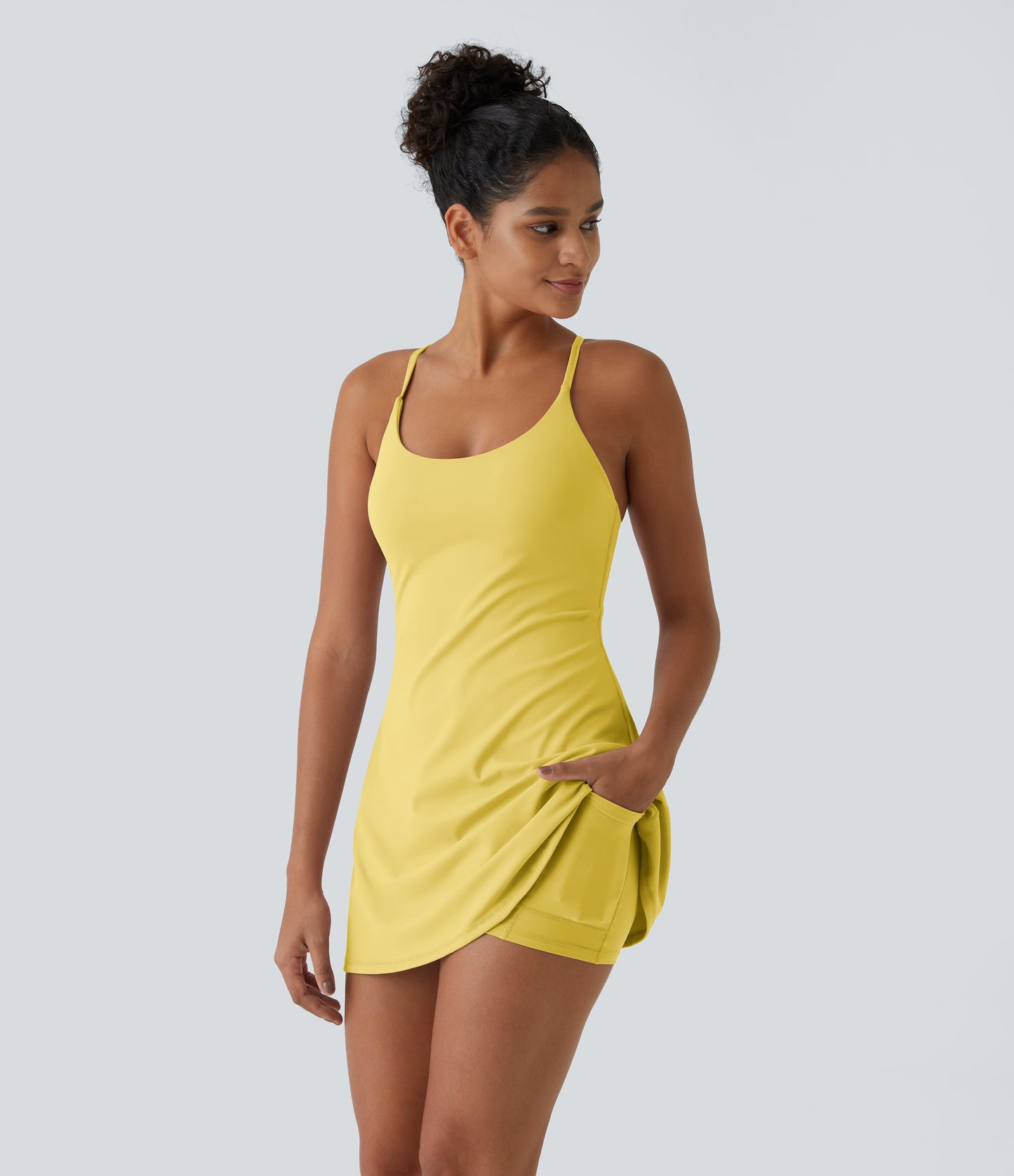 Women’s Active Dress – Cloud-Soft Breathable Tennis Dress with Pockets, Easy-On Backless Design for Yoga, Golf, and Daily Wear