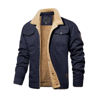 Men's Sherpa Lined Trucker Jacket – Warm, Casual Cotton Fleece