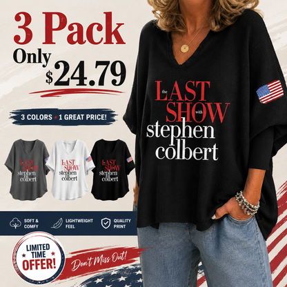 🔥Buy 3 Get 15% Off V-Neck Retro Last Show Print T-Shirt