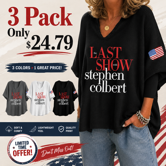 🔥Buy 3 Get 15% Off V-Neck Retro Last Show Print T-Shirt