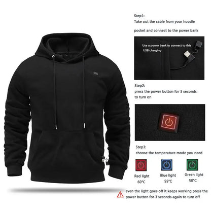 Men's Smart Heated Hoodie (Equipped with a Charging Battery)