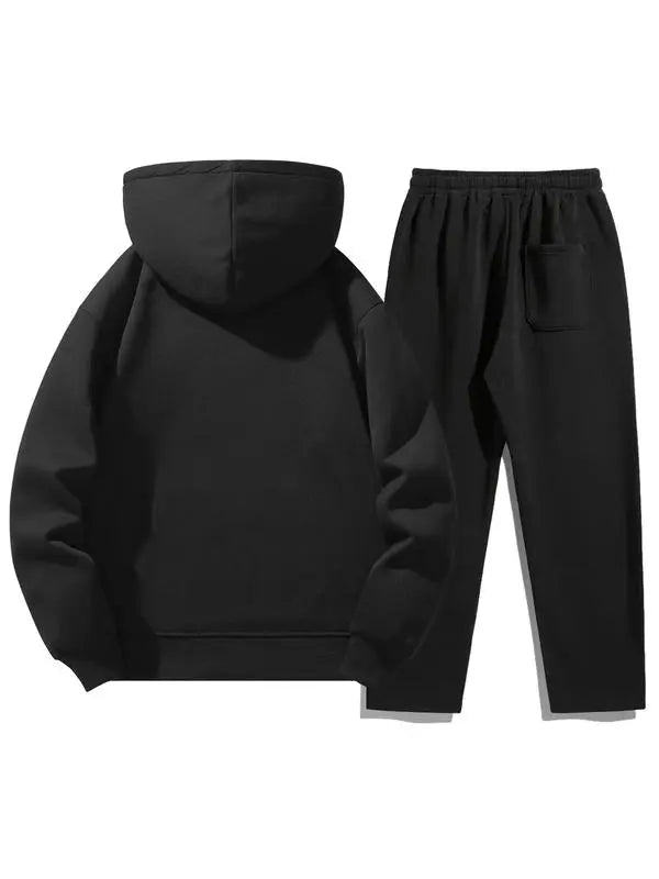 Men’s Casual Hoodie & Jogger Set – Two-Piece Daily Outfit