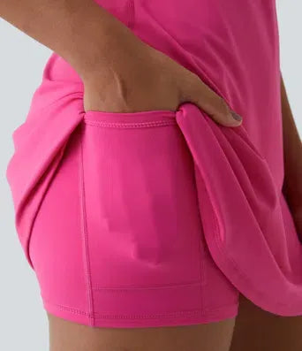 Women’s Active Dress – Cloud-Soft Breathable Tennis Dress with Pockets, Easy-On Backless Design for Yoga, Golf, and Daily Wear