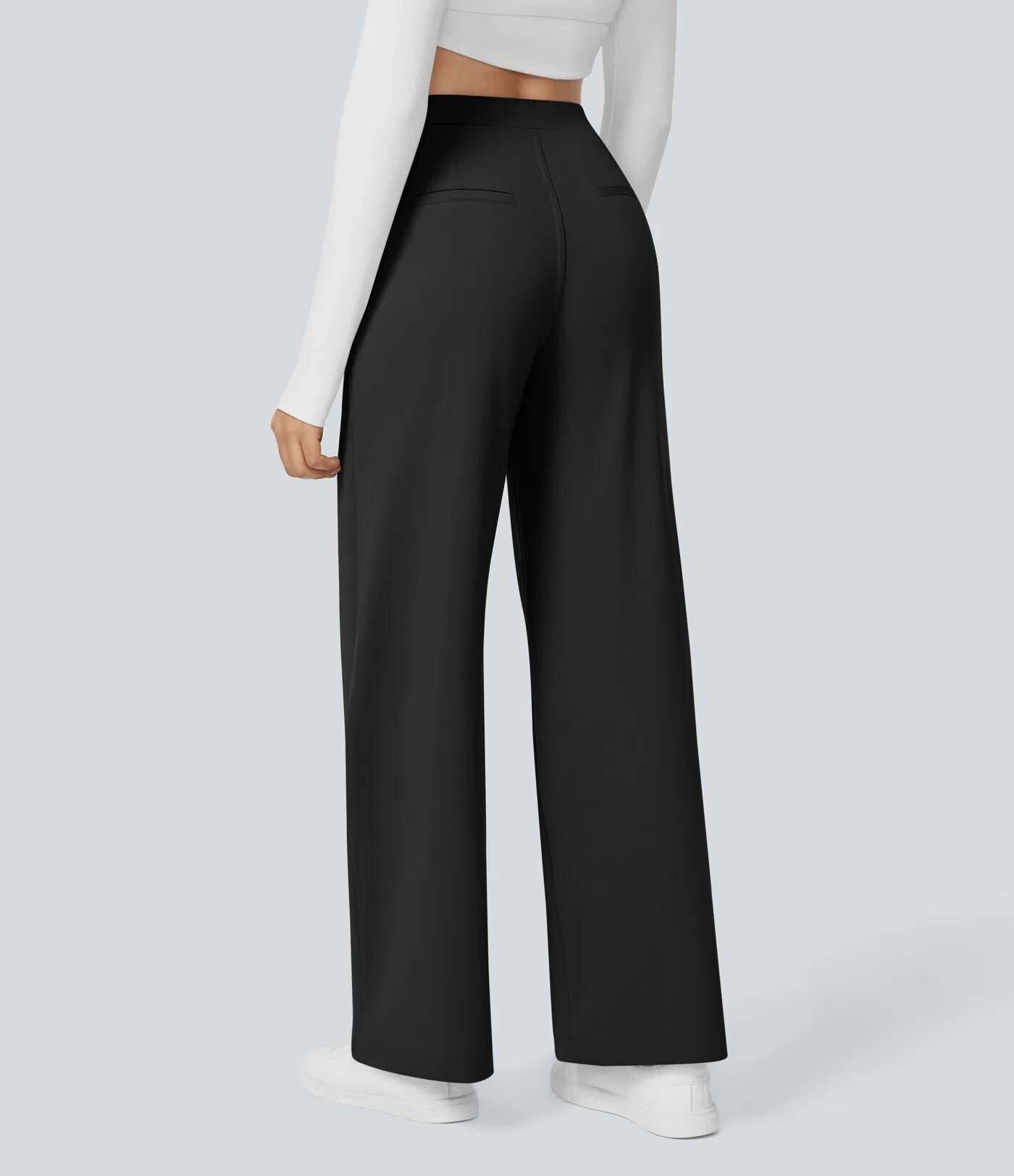 ⏰Big Spring Sale!High Waisted Side Pocket Straight Leg Work Pants