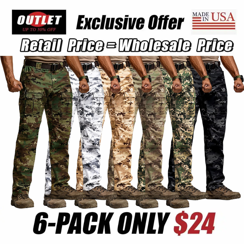 Men's Flex Ripstop Tactical Pants, Water Resistant Stretch Cargo Pants, Lightweight EDC Hiking Work Pants