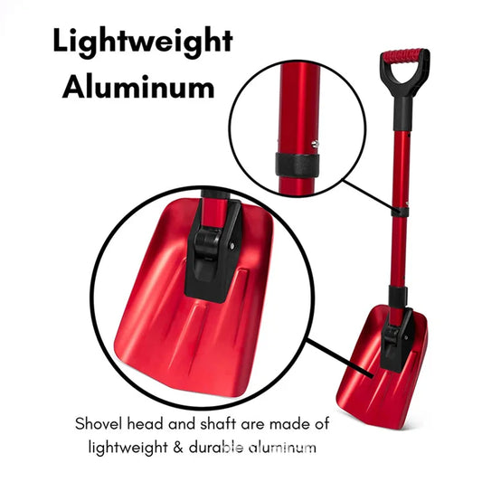 Aluminum Alloy Portable Folding Telescopic Snow Shovel for Cars - Easy-to-Carry Outdoor Vehicle Snow Removal Tool