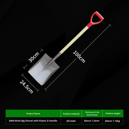 Firefighting Tool Equipment Iron Shovel with Square and Flat Design Exercise Trowel Pointed Shovel for Firefighting