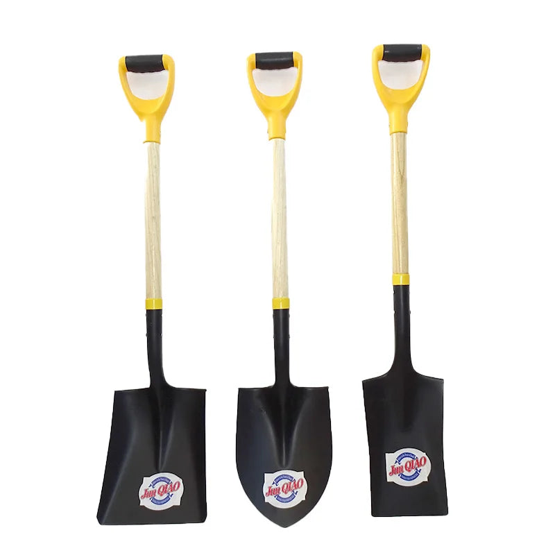 Heavy Duty Metal Iron square Spade Shovel with Wooden Handle Garden Manual Digging Tools