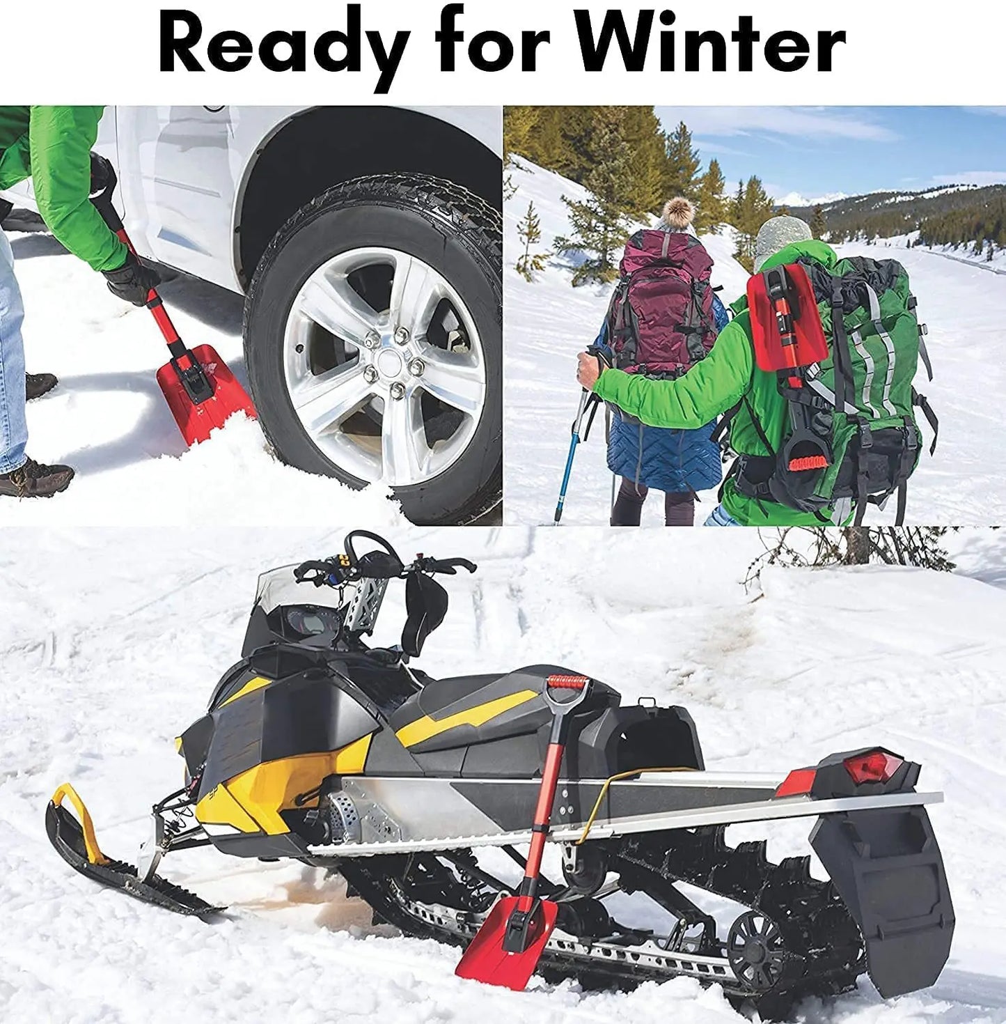 Aluminum Alloy Portable Folding Telescopic Snow Shovel for Cars - Easy-to-Carry Outdoor Vehicle Snow Removal Tool