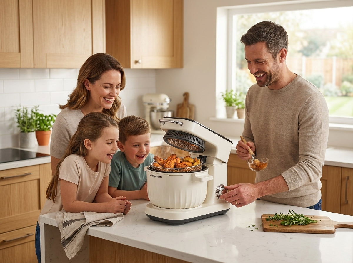 Kitchen Master 2-in-1 Mixing Fryer-Cream White