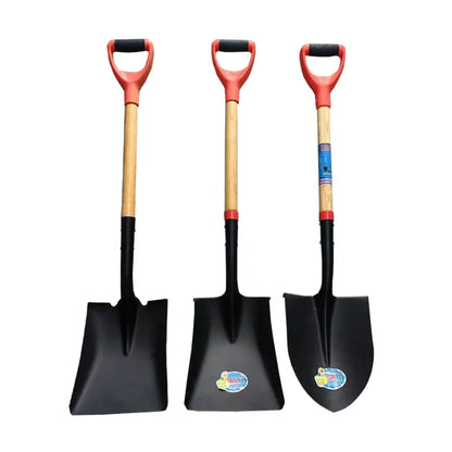 Heavy Duty Metal Iron square Spade Shovel with Wooden Handle Garden Manual Digging Tools