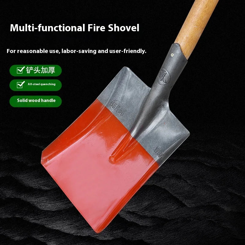 Firefighting Tool Equipment Iron Shovel with Square and Flat Design Exercise Trowel Pointed Shovel for Firefighting