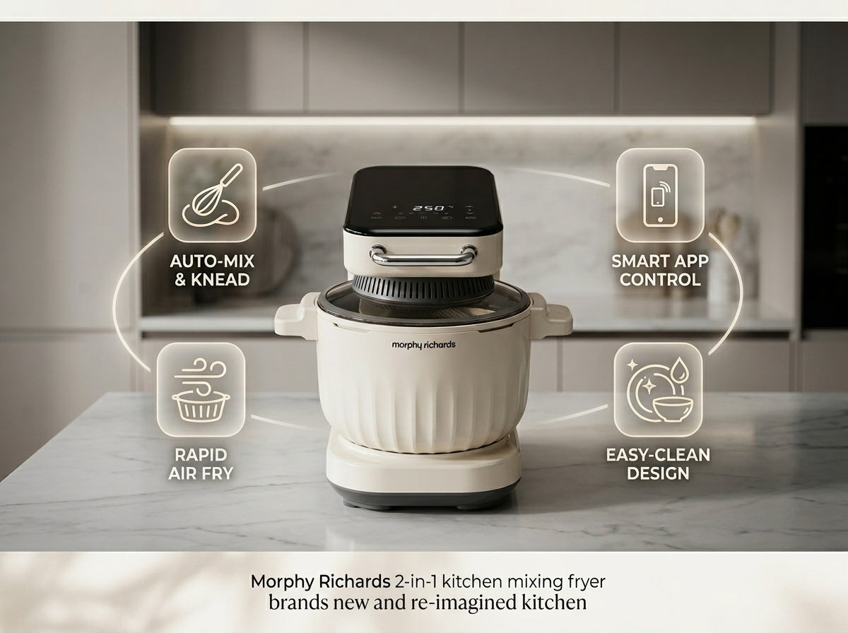 Kitchen Master 2-in-1 Mixing Fryer-Cream White