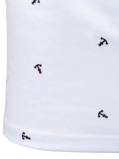 Men's Anchor Print Short Sleeve Polo Shirt