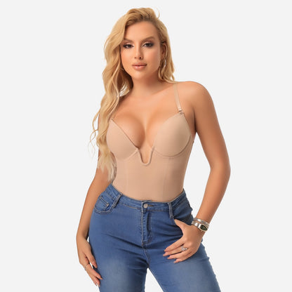 Joyshaper Backless Deep U Plunge Shapewear Strapless Bodysuit