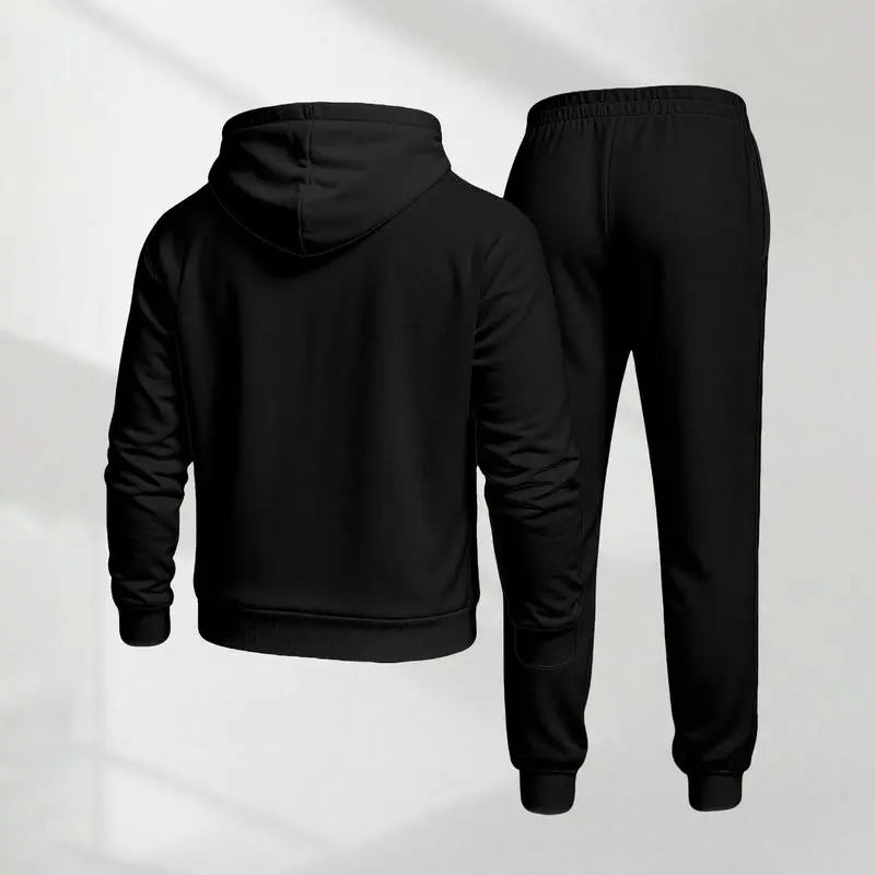 Blessed Cross Letter Print Hoodie & Drawstring Sweatpants Set
