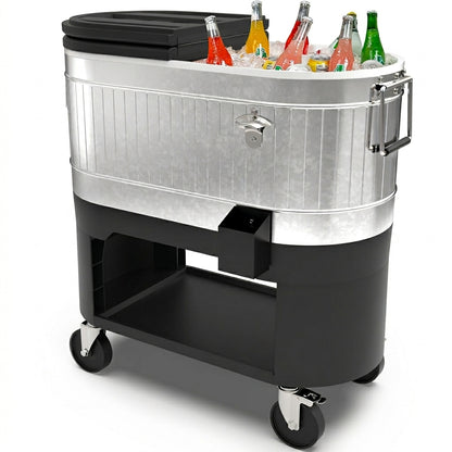 🎉Mobile Wheeled Patio Cooler – Large Outdoor Wheeled Cooler