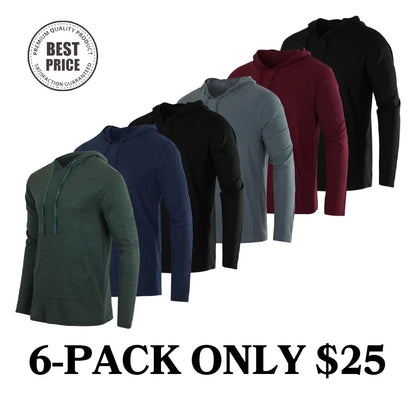 Men's Cotton Lightweight Casual Pullover Drawstring Hoodie With Pocket  (Big & Tall)