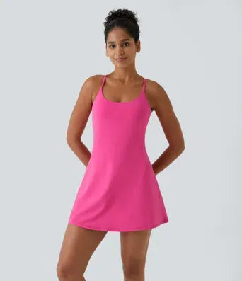 Women’s Active Dress – Cloud-Soft Breathable Tennis Dress with Pockets, Easy-On Backless Design for Yoga, Golf, and Daily Wear