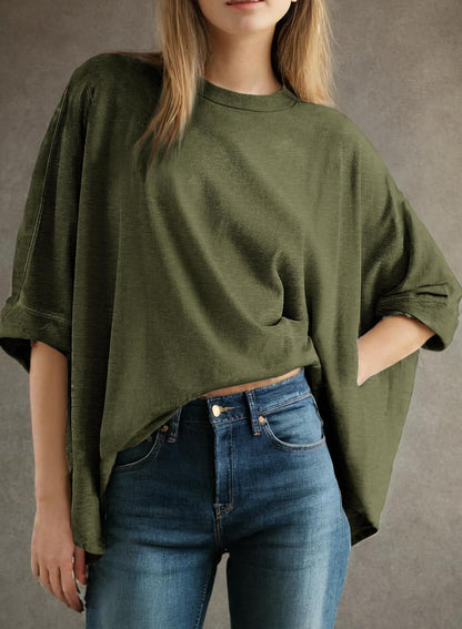 Dokotoo Summer Shirts 2025 Womens Solid T Shirts for Women Loose Oversized Tops Basic Tee