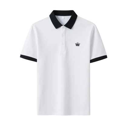 Men's Regular Fit Contrast Trim Polo Shirt – Half Zip, Short Sleeve, Summer Casual/Sporty Top for Daily Wear