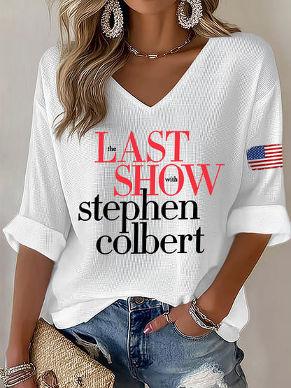 🔥Buy 3 Get 15% Off V-Neck Retro Last Show Print T-Shirt