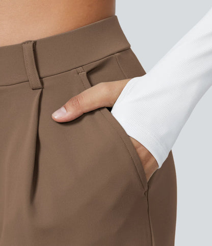 ⏰Big Spring Sale!High Waisted Side Pocket Straight Leg Work Pants