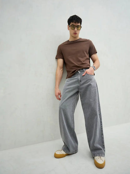 Men Basic Wide Leg Jeans