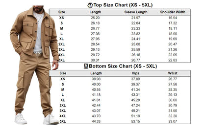 Men's Solid 2-Piece Button-Front Jacket & Pants Set