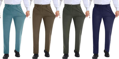 Men's Stretch Dress Pants with Expandable Waist