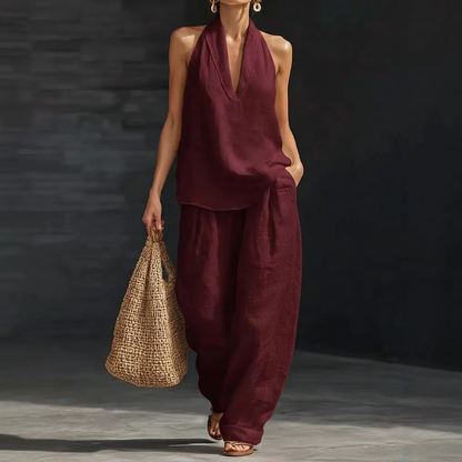 Boho Linen Two Piece Set - Perfect for Beach