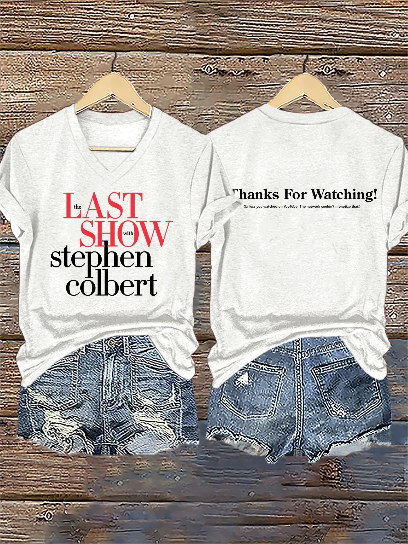 🔥Buy 3 Get 15% Off V-Neck Retro Last Show Print T-Shirt