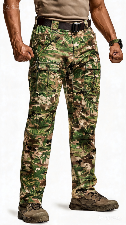 Men's Flex Ripstop Tactical Pants, Water Resistant Stretch Cargo Pants, Lightweight EDC Hiking Work Pants