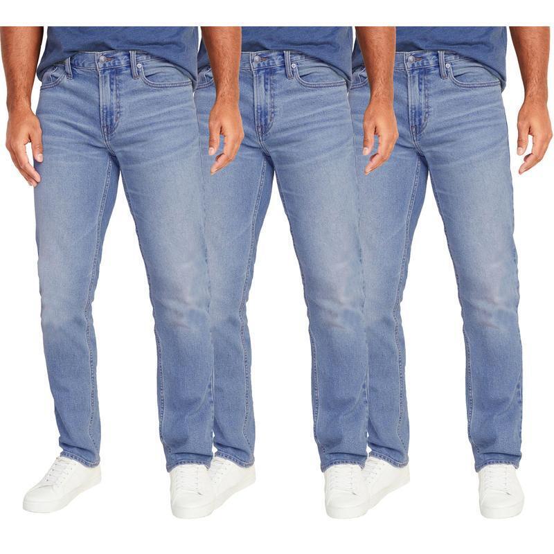 👖Men's 3-Pack Flex Stretch Slim Straight Jeans with 5 Pockets Denim Fabric (Sizes 30-46)(30-36)