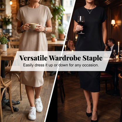 🌺Zomerse uitverkoop: 50% KORTING💐Casual T-shirtjurk met korte mouwen voor dames